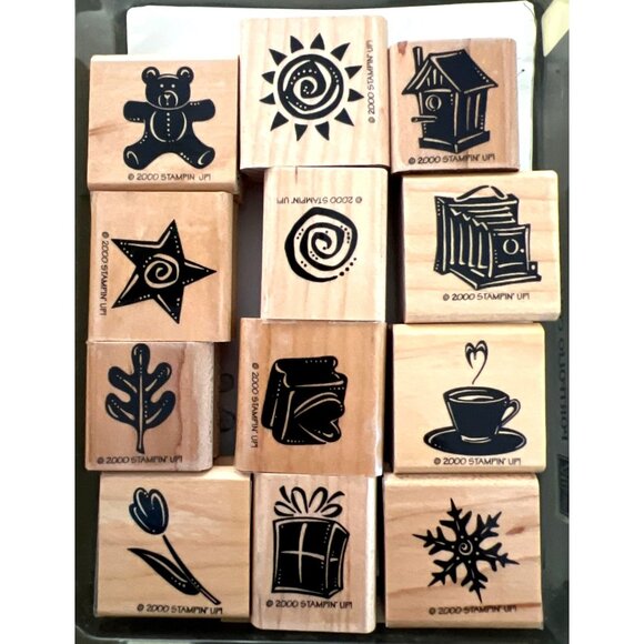 2000 Vintage Stampin Up! Portfolio Collection II Stamp Set of 12 - Picture 5 of 8